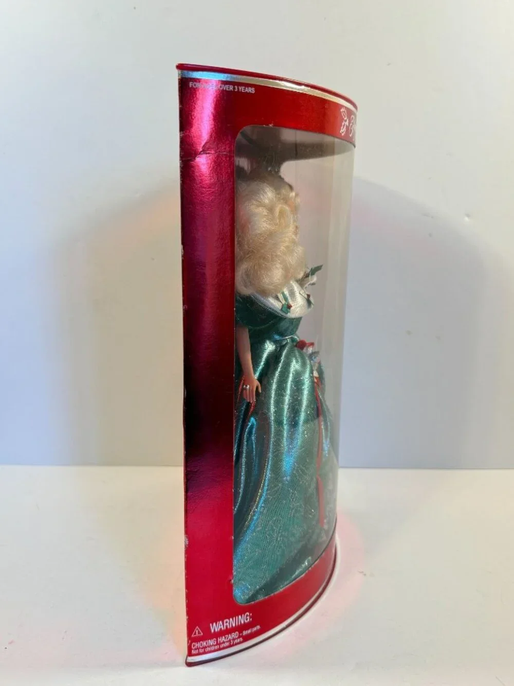 Vintage 1995 Christmas Barbie Happy Holidays Green Dress READ